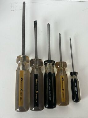Lot Of 5 Vintage Ace Professionals Screwdrivers